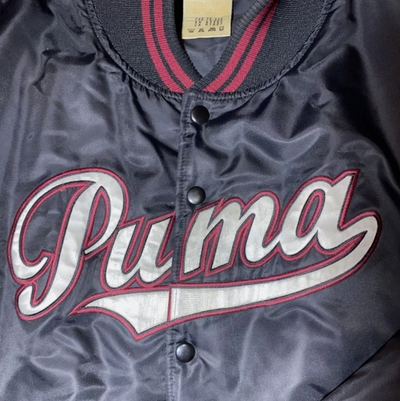 Vintage Puma Varsity Jacket Black/marone size L - Picture 6 of 12